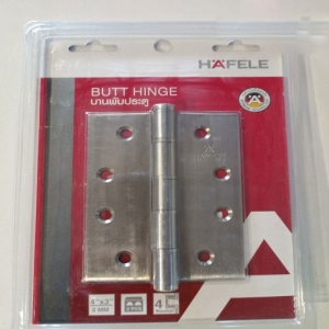 บานพับ 4″×3″ หนา 2 มิล (สีสแตนเลสด้าน) HAFELE 489.04.013