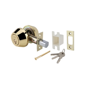 กุญแจลิ้นตาย 2 ด้าน สแตนเลสสตีล (ประตูทางเข้า) สีทองเหลืองเงา HAFELE 489.10.505