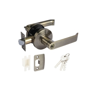 ลูกบิดก้านโยกพร้อมล็อค ซิงค์อัลลอยด์ (ประตูทางเข้า) สีทองเหลืองรมดำ HAFELE 489.10.731