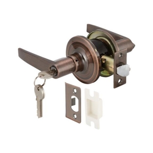 ลูกบิดก้านโยกพร้อมล็อค (ประตูทางเข้า) สีทองแดงรมดำ HAFELE 489.10.783