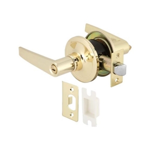 ลูกบิดก้านโยกพร้อมล็อค (ประตูห้องน้ำ) สีทองเหลืองเงา HAFELE 489.10.785