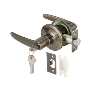 ลูกบิดก้านโยกพร้อมล็อค (ประตูทางเข้า) สีทองเหลืองรมดำ HAFELE 489.10.790