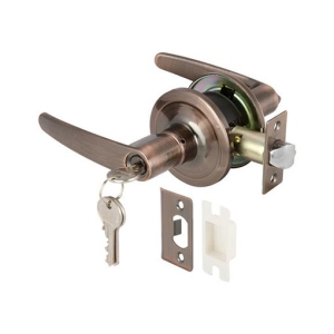 ลูกบิดก้านโยกพร้อมล็อค (ประตูทางเข้า) สีทองแดงรมดำ HAFELE 489.10.791