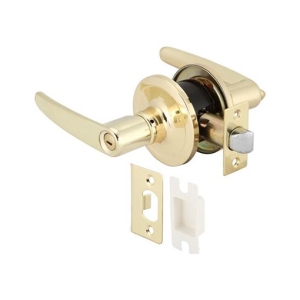 ลูกบิดก้านโยกพร้อมล็อค (ประตูห้องน้ำ) สีทองเหลืองเงา HAFELE 489.10.793