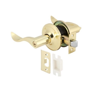 ลูกบิดก้านโยกพร้อมล็อค (ประตูห้องน้ำ) สีทองเหลืองเงา HAFELE 489.10.801