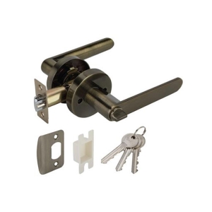 ลูกบิดก้านโยกพร้อมล็อค ซิงค์อัลลอยด์ (ประตูทางเข้า) สีทองเหลืองรมดำ HAFELE 489.10.806