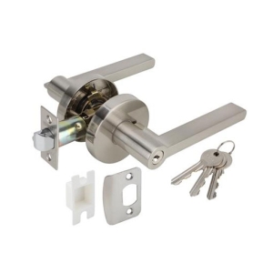 ลูกบิดก้านโยกพร้อมล็อค ซิงค์อัลลอยด์ (ประตูทางเข้า) สีนิกเกิ้ลด้าน HAFELE 489.10.812