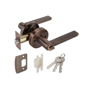 ลูกบิดก้านโยกพร้อมล็อค ซิงค์อัลลอยด์ (ประตูทางเข้า) สีทองแดงรมดำ HAFELE 489.10.815