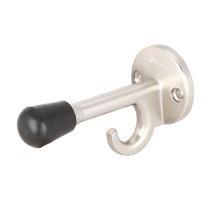 กันชนประตูพร้อมขอแขวน ซิงค์อัลลอยด์ (สีนิกเกิ้ลด้าน) HAFELE 489.70.220