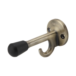 กันชนประตูพร้อมขอแขวน ซิงค์อัลลอยด์ (สีทองเหลืองรมดำ) HAFELE 489.70.222