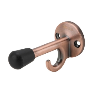 กันชนประตูพร้อมขอแขวน ซิงค์อัลลอยด์ (สีทองแดงรมดำ) HAFELE 489.70.223