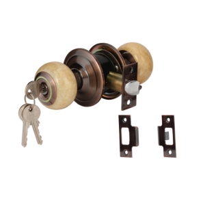 ลูกบิดประตูสแตนเลสสตีลรูปทรงมะเขือเทศ (ประตูทางเข้า) สีทองแดงรมดำ HAFELE 489.93.612