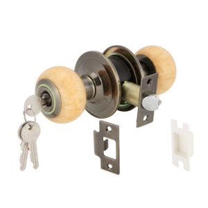 ลูกบิดประตูสแตนเลสสตีลรูปทรงมะเขือเทศ (ประตูทางเข้า) สีทองเหลืองรมดำ HAFELE 489.93.613