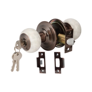 ลูกบิดประตูสแตนเลสสตีลรูปทรงมะเขือเทศ (ประตูทางเข้า) สีทองแดงรมดำ HAFELE 489.93.712