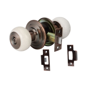 ลูกบิดประตูสแตนเลสสตีลรูปทรงมะเขือเทศ (ประตูห้องน้ำ) สีทองแดงรมดำ HAFELE 489.93.716