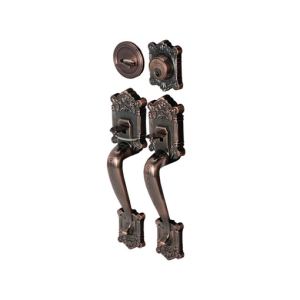 มือจับประตูซิงค์อัลลอยด์ พร้อมระบบล็อค มือจับหลอก (สีทองแดงรมดำ) HAFELE 489.94.325