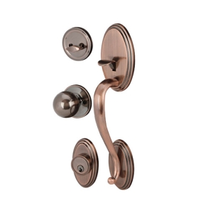 มือจับประตูซิงค์อัลลอยด์ พร้อมระบบล็อค มือจับหลอก (สีทองเหลืองรมดำ) HAFELE 489.94.427