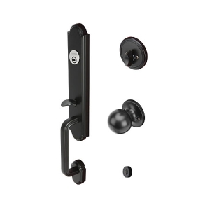 มือจับประตูซิงค์อัลลอยด์ พร้อมระบบล็อค มือจับหลอก (สีดำด้าน) HAFELE 489.94.668