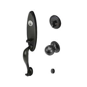 มือจับประตูซิงค์อัลลอยด์ พร้อมระบบล็อค มือจับหลอก (สีดำด้าน) HAFELE 489.94.671