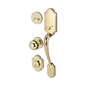 มือจับประตูซิงค์อัลลอยด์ พร้อมระบบล็อค ประตูทางเข้า (สีทองเหลืองเงา) HAFELE 489.94.809