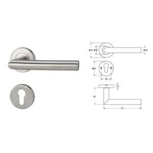 ชุดมือจับก้านโยกประตูสแตนเลสสตีล (ประตูทางเข้า) HAFELE 499.10.100