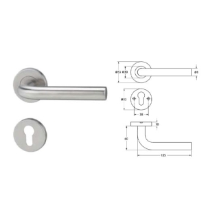 ชุดมือจับก้านโยกประตูสแตนเลสสตีล (ประตูทางเข้า) HAFELE 499.10.101