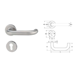 ชุดมือจับก้านโยกประตูสแตนเลสสตีล (ประตูทางเข้า) HAFELE 499.10.102