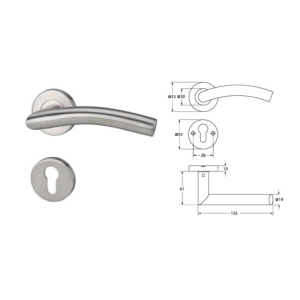 ชุดมือจับก้านโยกประตูสแตนเลสสตีล (ประตูทางเข้า) HAFELE 499.10.103