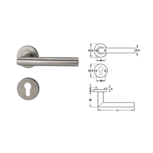 ชุดมือจับก้านโยกประตูสแตนเลสสตีล (ประตูทางเข้า) HAFELE 499.10.116