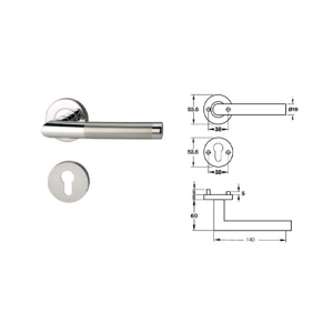 ชุดมือจับก้านโยกประตูสแตนเลสสตีล (มือจับหลอก) HAFELE 499.62.226