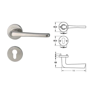 ชุดมือจับก้านโยกประตูสแตนเลสสตีล (มือจับหลอก) HAFELE 499.62.228