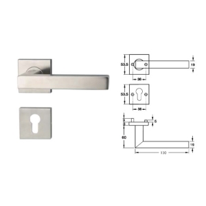 ชุดมือจับก้านโยกประตูสแตนเลสสตีล (มือจับหลอก) HAFELE 499.62.230