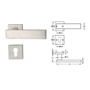 ชุดมือจับก้านโยกประตูสแตนเลสสตีล (มือจับหลอก) HAFELE 499.62.231