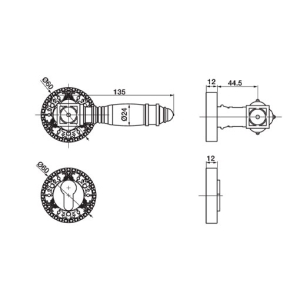 ชุดมือจับก้านโยกประตูซิงค์อัลลอยด์ สีทองเหลืองรมดำ (ประตูทางเข้า) HAFELE 499.62.412