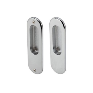 มือจับประตูซิงค์อัลลอยด์ พร้อมอุปกรณ์ล็อคประตูบานเลื่อน (มือจับหลอก) สีโครมเงา HAFELE 499.65.103