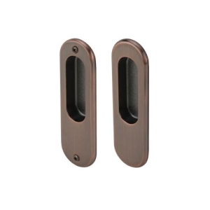 มือจับประตูซิงค์อัลลอยด์ พร้อมอุปกรณ์ล็อคประตูบานเลื่อน (มือจับหลอก) สีทองแดงรมดำ HAFELE 499.65.104