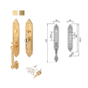 มือจับประตูซิงค์อัลลอยด์ พร้อมระบบมอร์ทิสล็อค (สีทองเหลืองรมดำ) HAFELE 499.94.041
