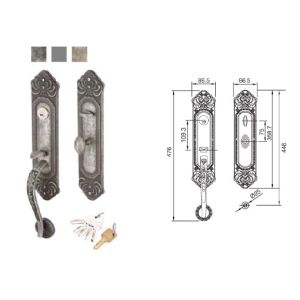 มือจับประตูซิงค์อัลลอยด์ พร้อมระบบมอร์ทิสล็อค (สีนิกเกิ้ลรมดำ) HAFELE 499.94.101