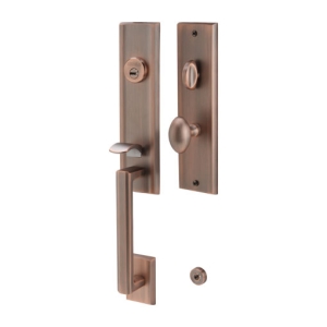 มือจับประตูซิงค์อัลลอยด์ พร้อมระบบมอร์ทิสล็อค (สีทองแดงรมดำ) HAFELE 499.94.144