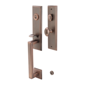 มือจับประตูซิงค์อัลลอยด์ พร้อมระบบมอร์ทิสล็อค (สีทองแดงรมดำ) HAFELE 499.94.184