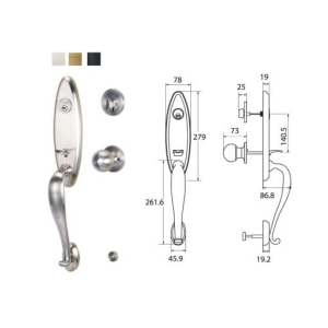 มือจับประตูซิงค์อัลลอยด์ พร้อมระบบล็อค มือจับหลอก (สีดำด้าน) HAFELE 489.94.671