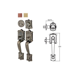 มือจับประตูซิงค์อัลลอยด์ พร้อมระบบล็อค มือจับหลอก (สีทองเหลืองรมดำ) HAFELE 489.94.425