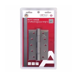 บานพับแบบมาตรฐาน 5″×3″ หนา 2.5 มิล (สีสแตนเลสด้าน) HAFELE 489.04.016