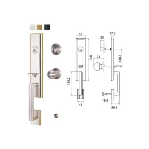 มือจับประตูซิงค์อัลลอยด์ พร้อมระบบล็อค มือจับหลอก (สีดำด้าน) HAFELE 489.94.662