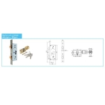 มือจับประตูซิงค์อัลลอยด์ พร้อมอุปกรณ์ล็อคประตูบานเลื่อน (ประตูทางเข้า) สีทองเหลืองปัดด้าน HAFELE 499.65.111