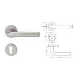 ชุดมือจับก้านโยกประตูสแตนเลสสตีล (ประตูทางเข้า) HAFELE 499.10.101