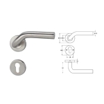 ชุดมือจับก้านโยกประตูสแตนเลสสตีล (ประตูทางเข้า) HAFELE 499.10.104
