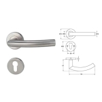 ชุดมือจับก้านโยกประตูสแตนเลสสตีล (มือจับหลอก) HAFELE 499.62.256