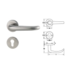 ชุดมือจับก้านโยกประตูสแตนเลสสตีล (มือจับหลอก) HAFELE 499.62.227