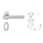 ชุดมือจับก้านโยกประตูสแตนเลสสตีล รุ่นมาตรฐาน (ประตูทางเข้า) HAFELE 499.10.136